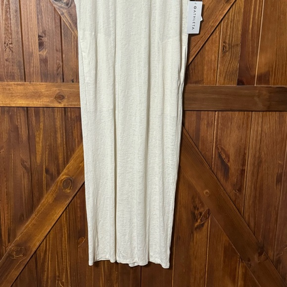 New Athleta Martinique Maxi Soft Drapey Pockets Dress Asiago White M $108 NWT - Picture 4 of 11